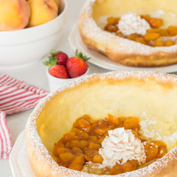 Dutch Baby Pancakes With Peach Compote (makes One Pancake)