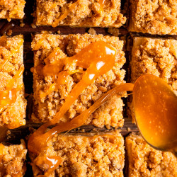 Salted Caramel Apple Crumb Bars