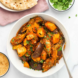 Eggplant Potato Curry (aloo Baingan)