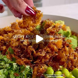 Crispy Rice Cucumber Salad With Lemon Tahini Dressing