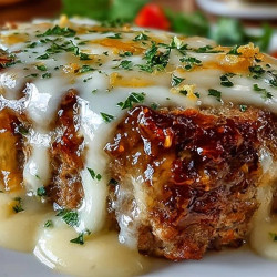 Crockpot Meatloaf With Savory Onion And Swiss Melt