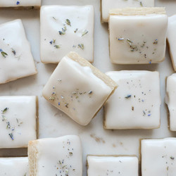 Iced Lemon Lavender Shortbread Cookies