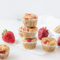 Healthy Strawberry Banana Yogurt Muffins