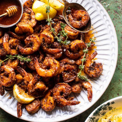 15 Minute Southern Hot Honey Butter Shrimp.
