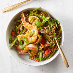 Spicy Shrimp, Vegetable Couscous Bowls