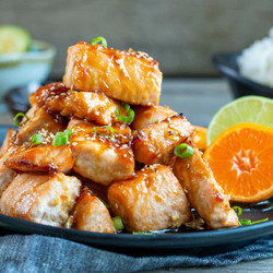 Orange Glazed Air Fryer Salmon Bites