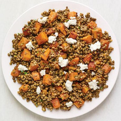 Roasted Squash With Marinated Lentils