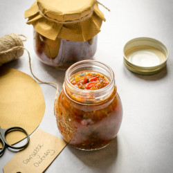 Courgette Chutney With Red Peppers &amp; Tomato