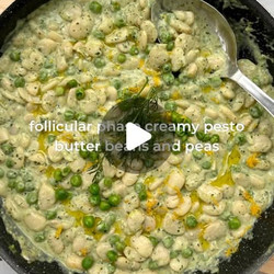 Pesto Butter Bean Creamy Pasta With Peas