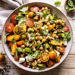 Corn, Tomato, And Avocado Chickpea Salad