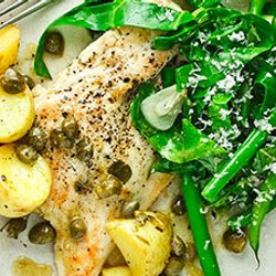 Chicken Piccata With Garlicky Greens &amp; New Potatoes