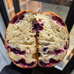 Sourdough Discard Blueberry Cream Cheese Loaf