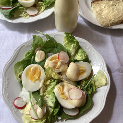 Lettuce, Radish, Egg And Salad Cream