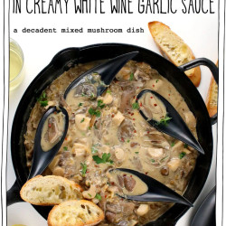 Vegan Mussels In Creamy White Wine Garlic Sauce (mushrooms)