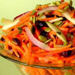 Carrot-apple Slaw With Cranberries &amp; Pumpkin Seeds