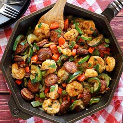 20-minute Shrimp &amp; Sausage Paleo Skillet Meal Recipe