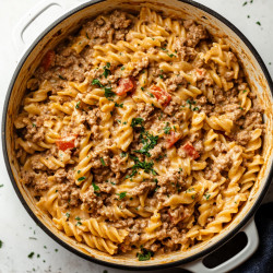Stovetop Creamy Ground Beef Pasta