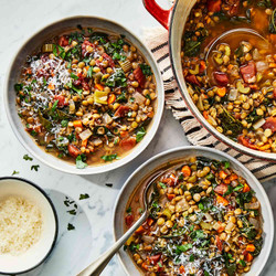 One-pot Lentil &amp; Vegetable Soup With Parmesan