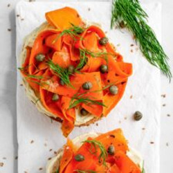 Smoky Carrot Lox Bagel - Stunning Vegan Breakfast
