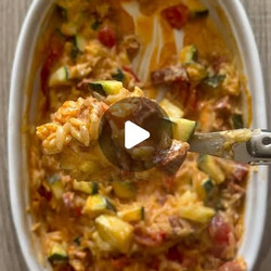 One Pot Orzos Courgette Tomates Et Chorizo