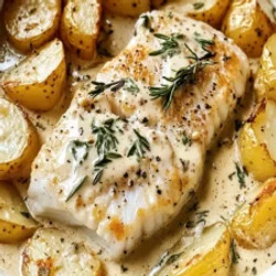Cod &amp; Potatoes In Rosemary Cream Sauce - Easy Recipe