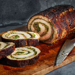 Pork Loin Stuffed With Pesto And Prosciutto