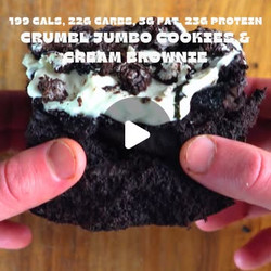 Low Calorie, High Protein (bigger Than Crumbl) Cookies &amp; Cream Oreo Brownie