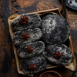 Black Chocolate Vegan Brioche Donuts