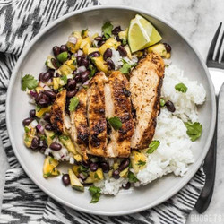 Jerk Chicken With Pineapple Black Bean Salsa