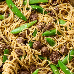 Miso-ginger Ground Beef Noodles