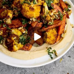 Shawarma-spiced Cauliflower &amp; Carrots With Whipped Lentils &amp; Walnut-date Topping