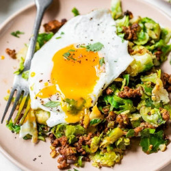 Spicy Pork Brussels Bowls