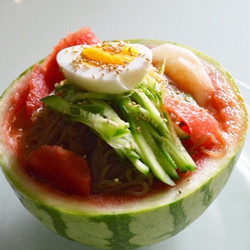 Watermelon Naengmyeon (korean Buckwheat Cold Noodles)
