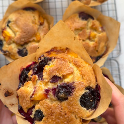 Perfect Peach Blueberry Muffins
