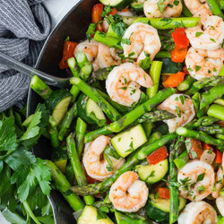 Shrimp And Vegetable Stir Fry With Lemon And Garlic