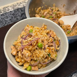 Rice Cooker Garlic Onion Chicken Rice
