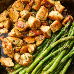 One-pan Garlic Butter Chicken And Asparagus