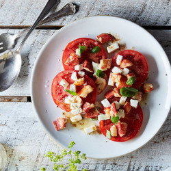 Brown Butter Lobster Caprese Salad