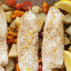 Sheet Pan Tilapia And Potatoes 'jamie Oliver fish'