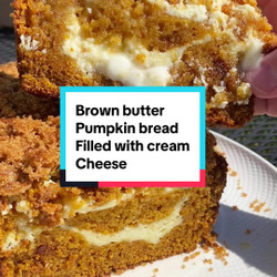 Browned Butter Pumpkin Bread Filled With Cream Cheese