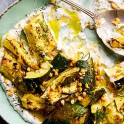 Smashed And Broiled Creamy Zucchini vego snacks sides