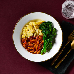 Chicken, Bacon &amp; Red Wine Chasseur With Crushed Potatoes