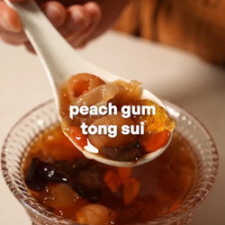 Cooling Chinese Dessert With Peach Gum