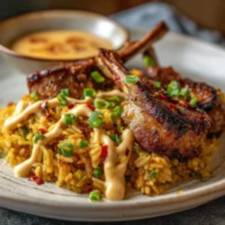 Shrimp Fried Rice With Lamb Chops &amp; Spicy Yum Yum Sauce