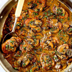 Pork Tenderloin Medallions In Mushroom Gravy