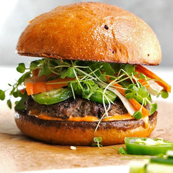 Banh Mi Burgers With Spicy Sriracha Mayo