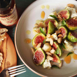 Figs With Marcona Almonds, Aged Goat Cheese, And Hot Honey Recipe