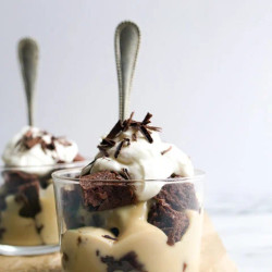 Irish Cream Brownie Trifles