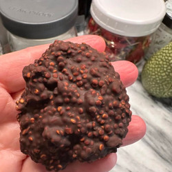Toasted Quinoa Peanut Dark Chocolate Bites
