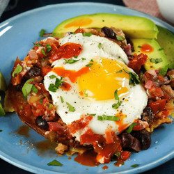 Huevos Rancheros Brunch Casserole With Ham And Cheese